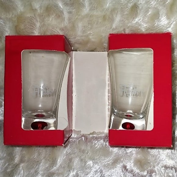 Di Amore Amaretto Vintage Original boxed set of etched 2 fluid ounce shot NIB - Picture 1 of 5